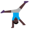 Man Cartwheeling- Dark Skin Tone emoji on Microsoft